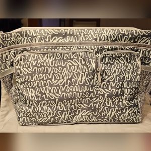 thirty-one Gray and White Scribble Crossbody Organizer